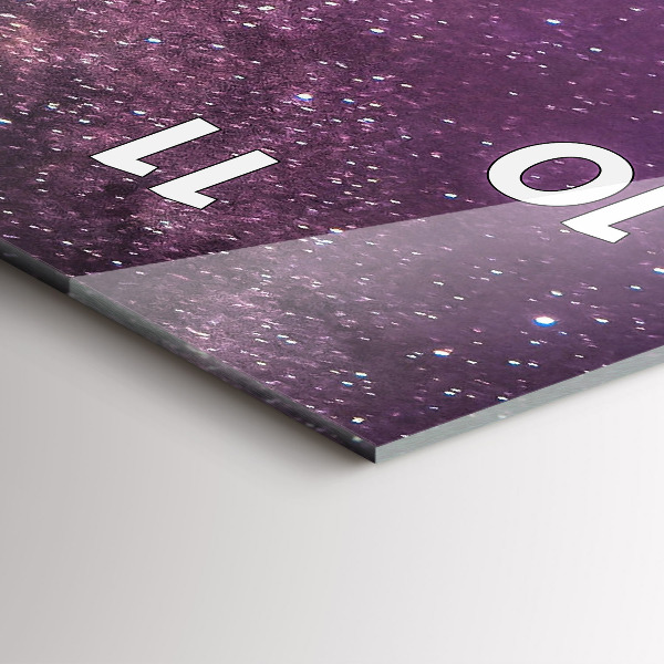 Vertikální skleněné hodiny Hornatá krajina