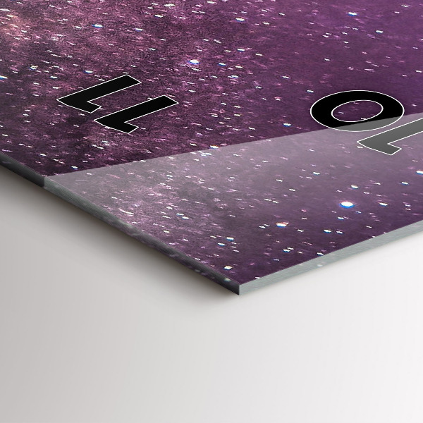 Vertikální skleněné hodiny Hornatá krajina