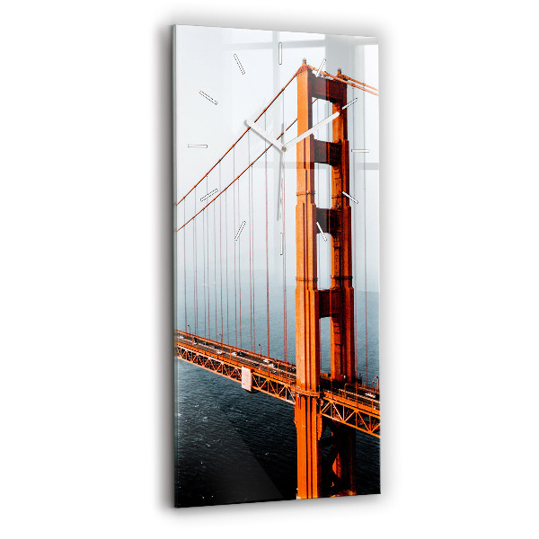 Vertikální skleněné hodiny Most Golden Gate