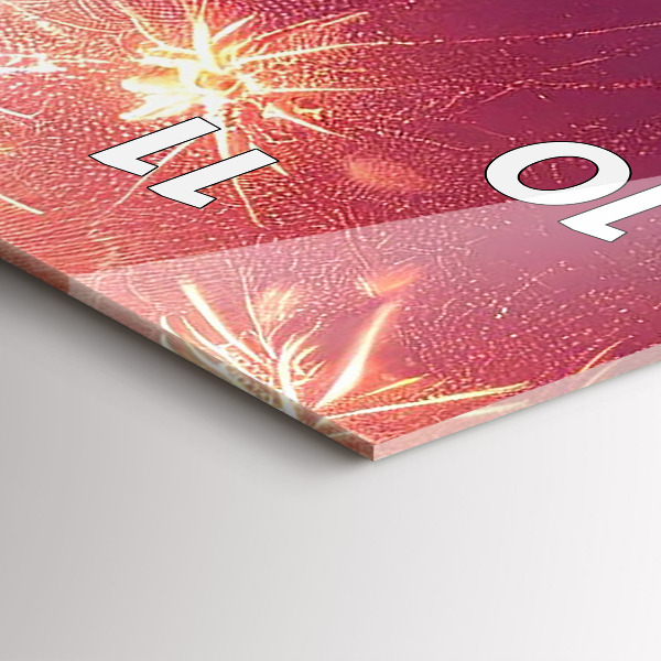 Vertikální skleněné hodiny Noční město ve Filadelfii