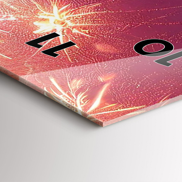 Vertikální skleněné hodiny Noční město ve Filadelfii