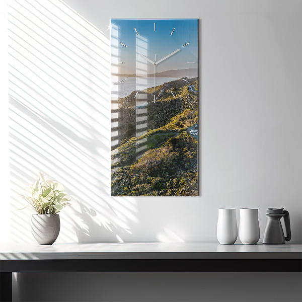 Vertikální skleněné hodiny Silnice v San Franciscu