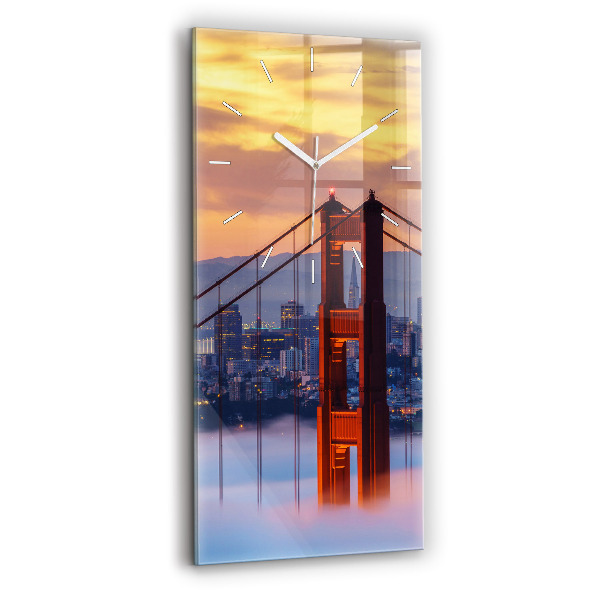 Vertikální skleněné hodiny Most v San Franciscu
