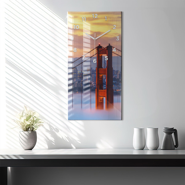 Vertikální skleněné hodiny Most v San Franciscu