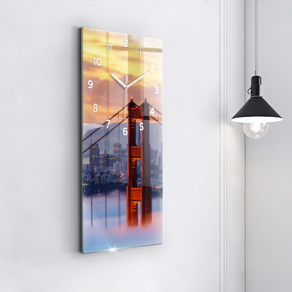 Vertikální skleněné hodiny Most v San Franciscu