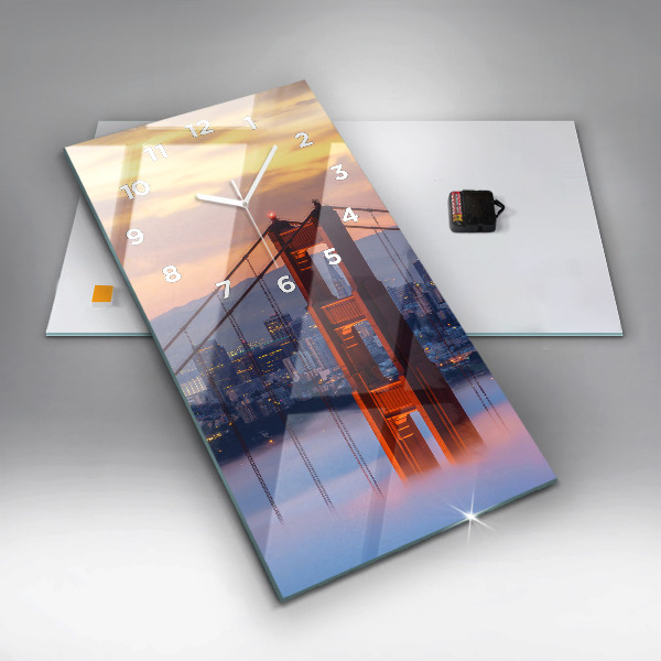 Vertikální skleněné hodiny Most v San Franciscu