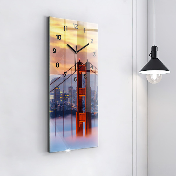 Vertikální skleněné hodiny Most v San Franciscu