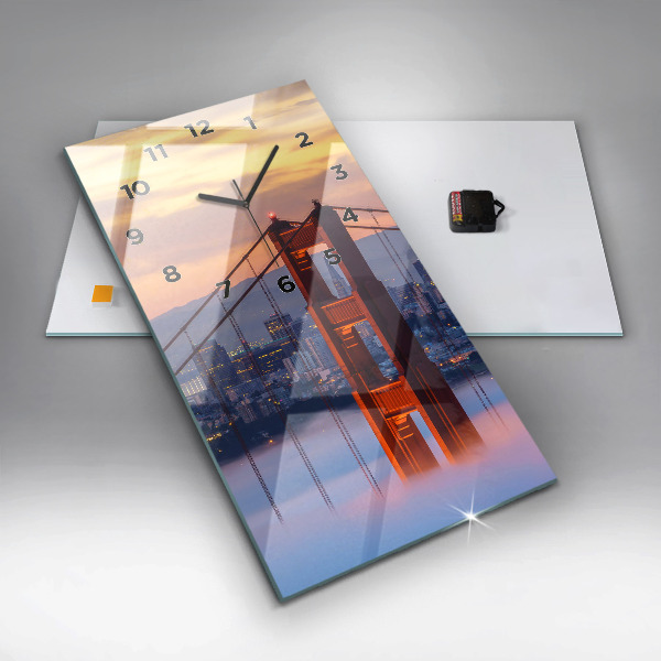 Vertikální skleněné hodiny Most v San Franciscu