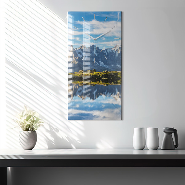 Vertikální skleněné hodiny Údolí Chamonix, francouzské Alpy