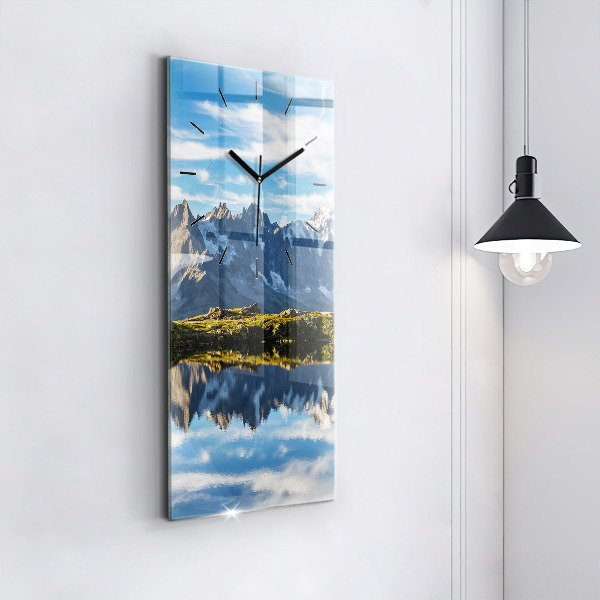 Vertikální skleněné hodiny Údolí Chamonix, francouzské Alpy