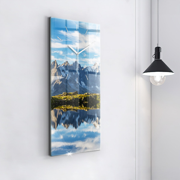 Vertikální skleněné hodiny Údolí Chamonix, francouzské Alpy