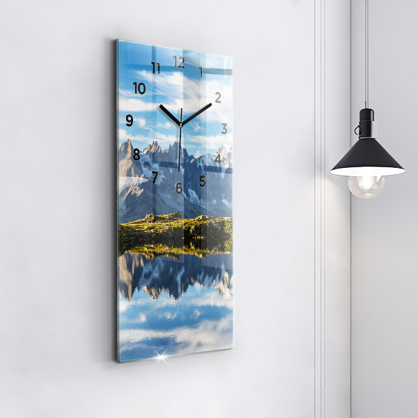 Vertikální skleněné hodiny Údolí Chamonix, francouzské Alpy