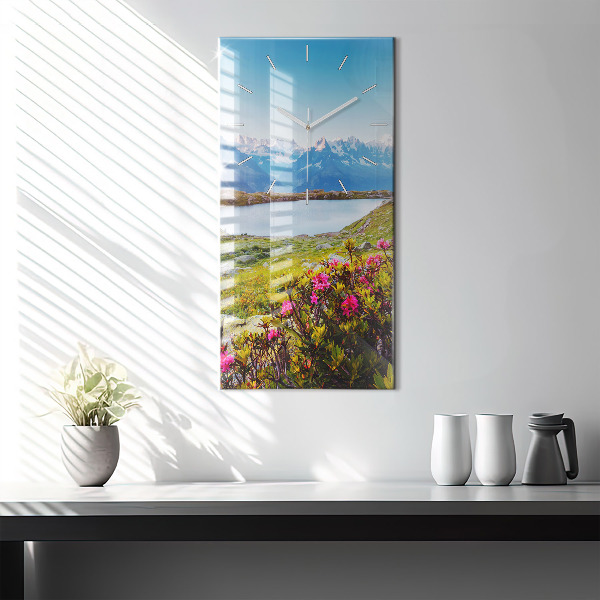 Vertikální skleněné hodiny Ledovec Mont Blanc Chamonix