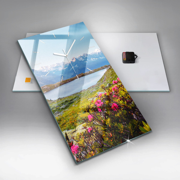 Vertikální skleněné hodiny Ledovec Mont Blanc Chamonix