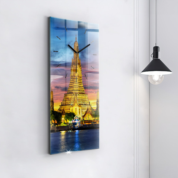 Vertikální skleněné hodiny Chrám v Bangkoku Thajsko