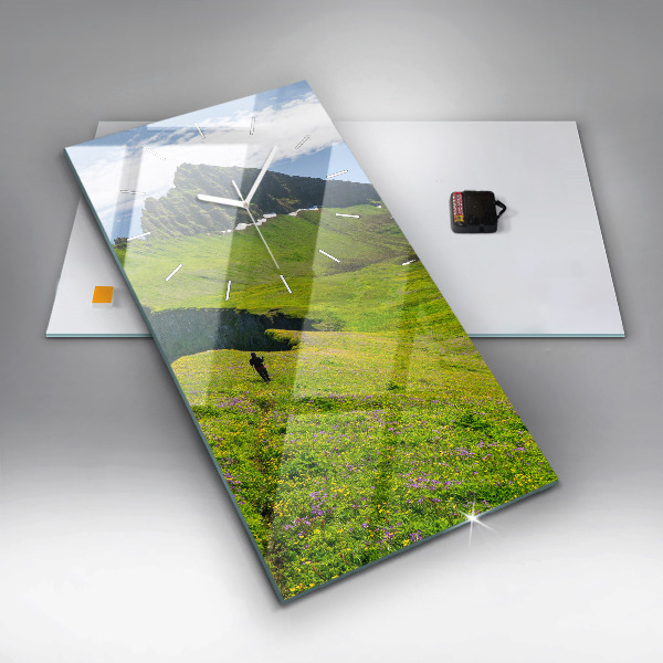 Vertikální skleněné hodiny Přírodní rezervace Hornstrandir Island