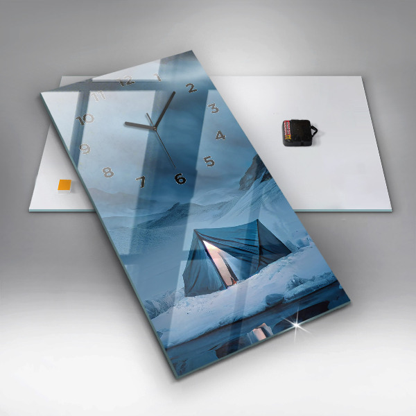 Vertikální nástěnné hodiny Stan v horách na Islandu