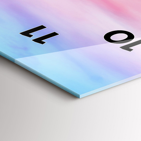 Vertikální skleněné hodiny Pohled na hory Island