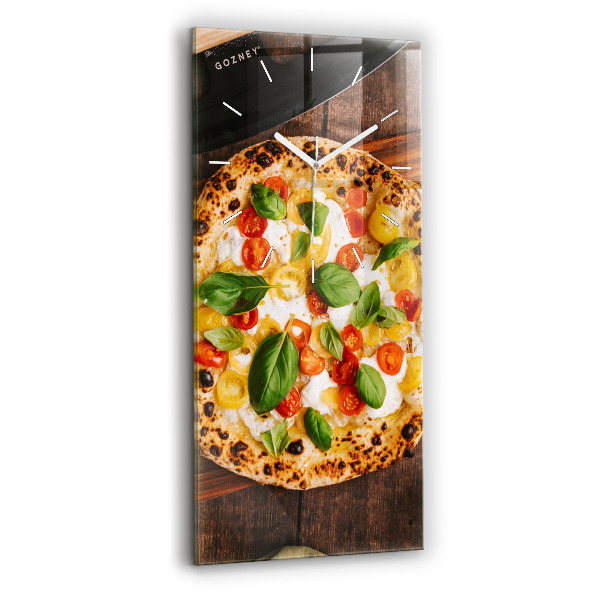 Vertikální nástěnné hodiny Italská pizza