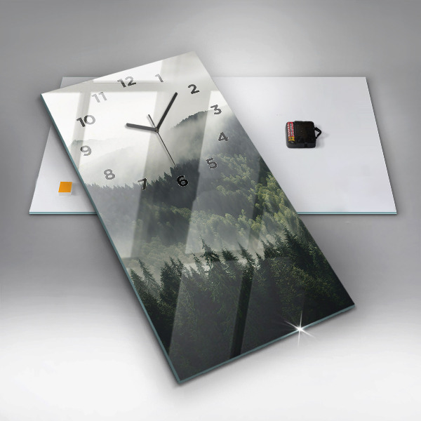 Vertikální nástěnné hodiny Lesní krajina