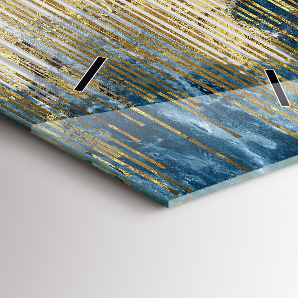 Vertikální skleněné hodiny Dekorativní vzor a zlato