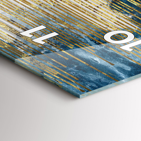 Vertikální skleněné hodiny Dekorativní vzor a zlato