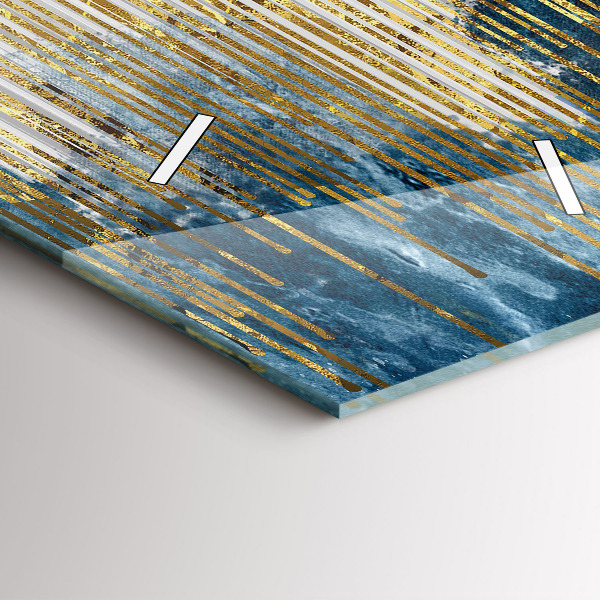 Vertikální skleněné hodiny Dekorativní vzor a zlato