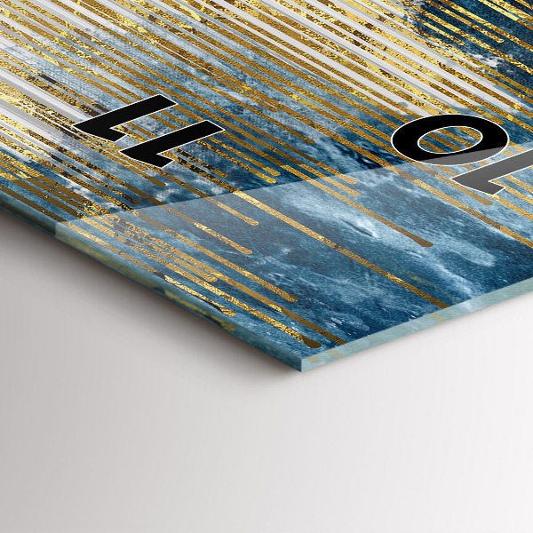 Vertikální skleněné hodiny Dekorativní vzor a zlato