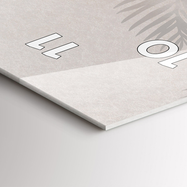 Vertikální skleněné hodiny Tropické boho listy