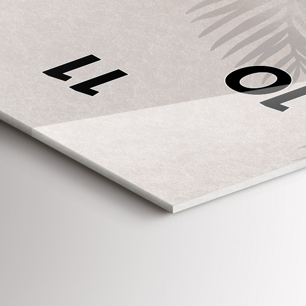 Vertikální skleněné hodiny Tropické boho listy