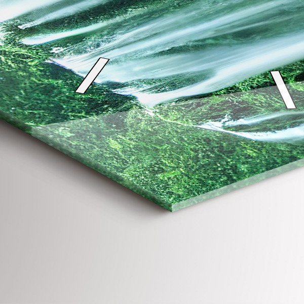 Vertikální skleněné hodiny Vodopád mezi mechem