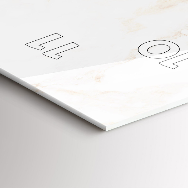 Vertikální skleněné hodiny Elegantní mramor