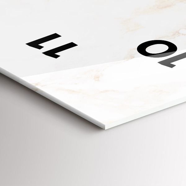 Vertikální skleněné hodiny Elegantní mramor