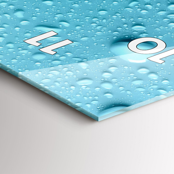 Vertikální skleněné hodiny Kapky vody na skle