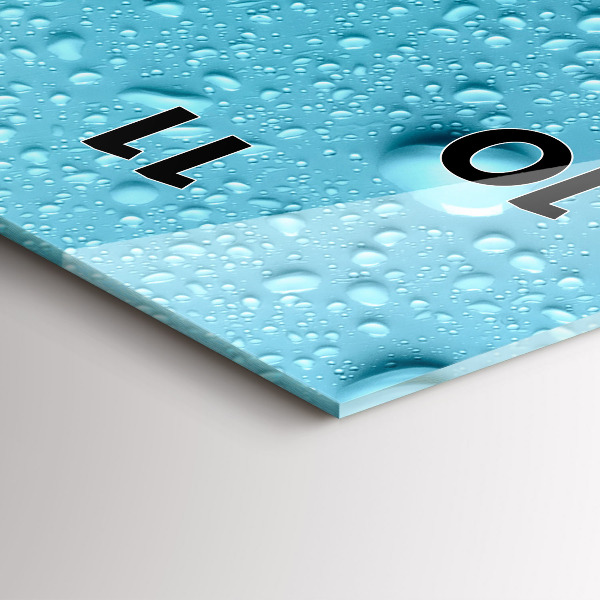 Vertikální skleněné hodiny Kapky vody na skle