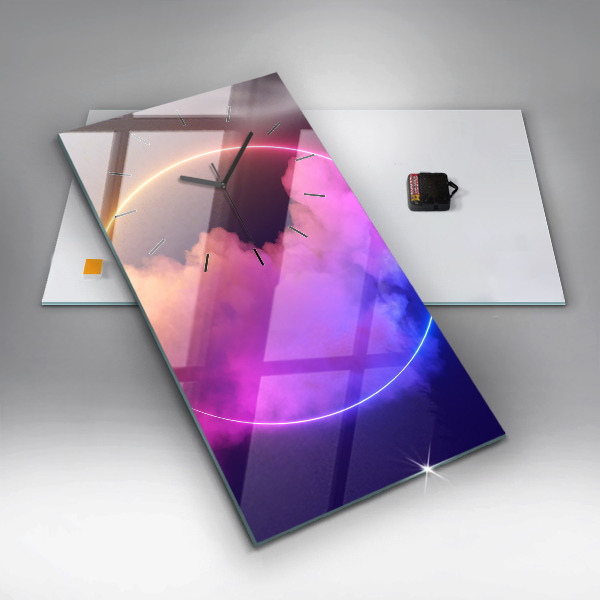 Vertikální skleněné hodiny 3D abstraktní kouř