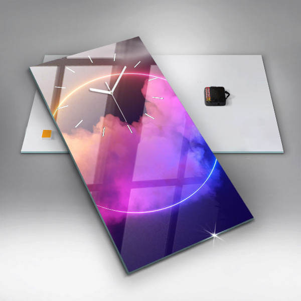 Vertikální skleněné hodiny 3D abstraktní kouř