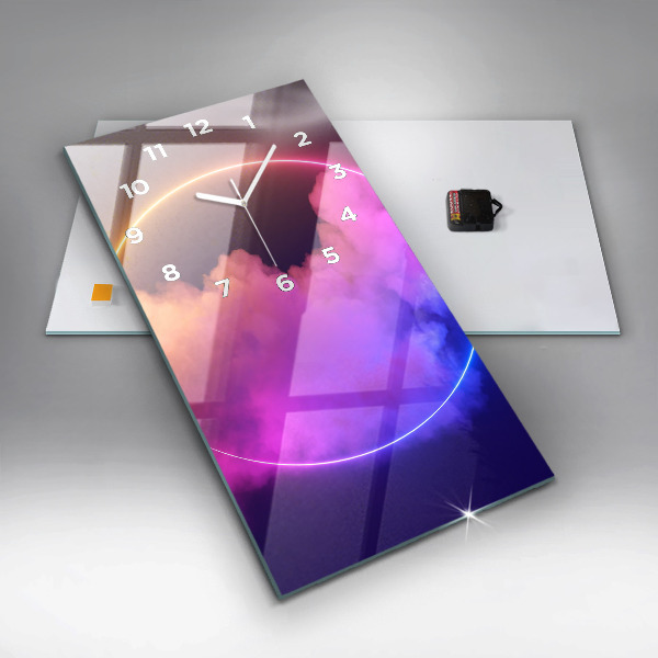 Vertikální skleněné hodiny 3D abstraktní kouř