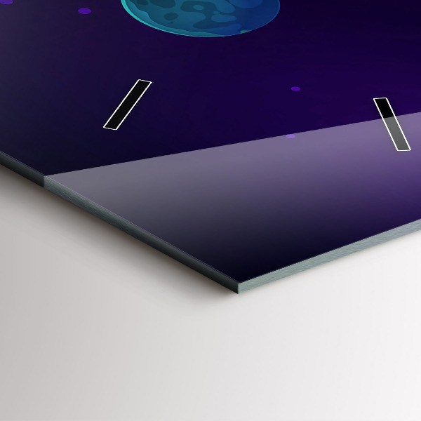 Vertikální skleněné hodiny Galaxie planet