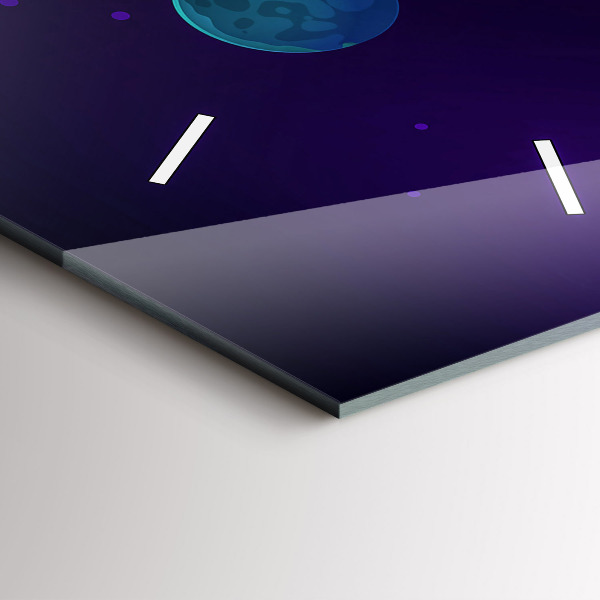 Vertikální skleněné hodiny Galaxie planet