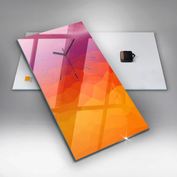 Vertikální skleněné hodiny Barevná abstrakce