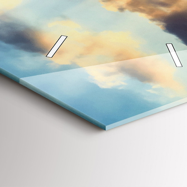 Vertikální skleněné hodiny Západ slunce na pláži