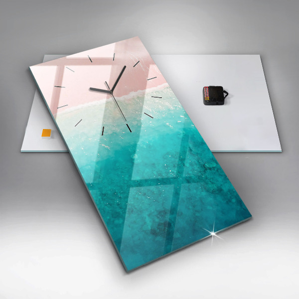 Vertikální skleněné hodiny Plážový mořský písek