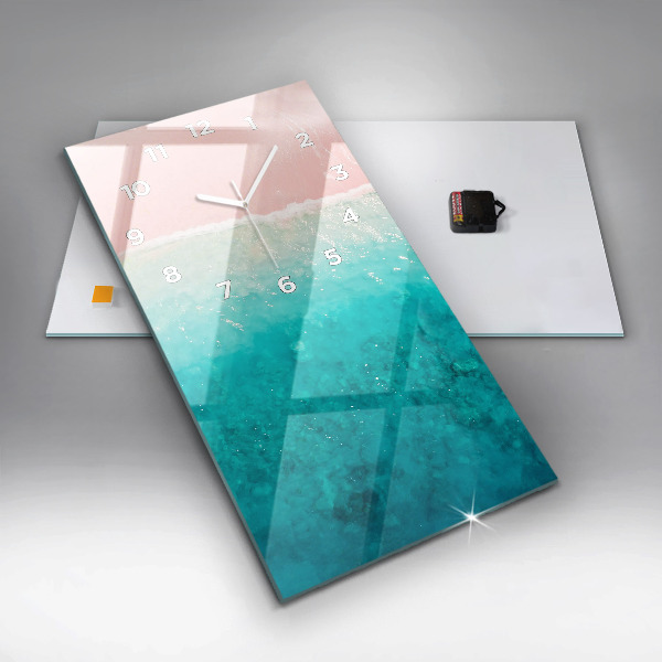 Vertikální skleněné hodiny Plážový mořský písek