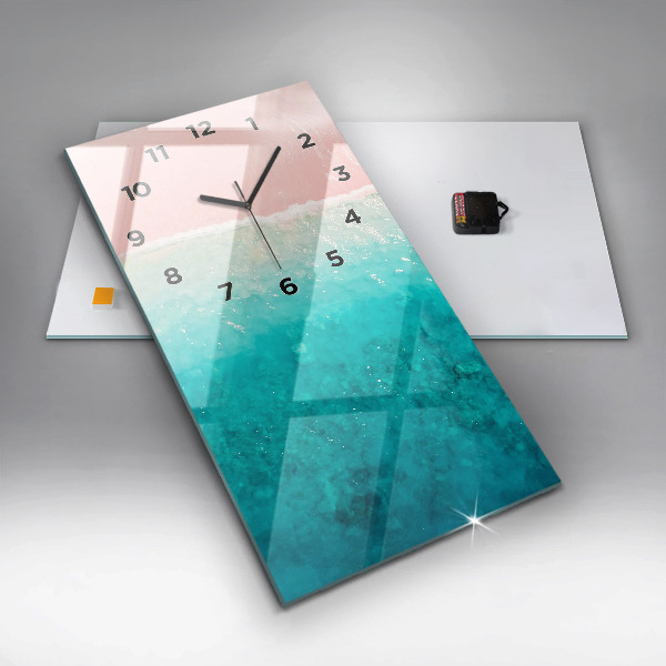 Vertikální skleněné hodiny Plážový mořský písek