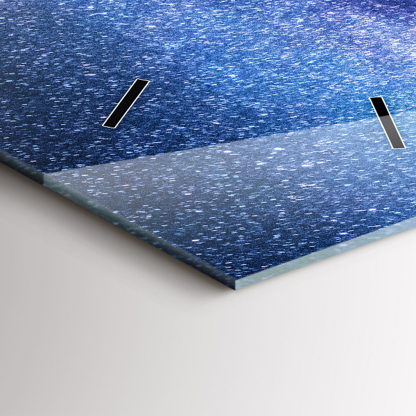 Vertikální skleněné hodiny Mléčná dráha a hory