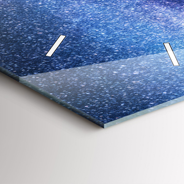 Vertikální skleněné hodiny Mléčná dráha a hory