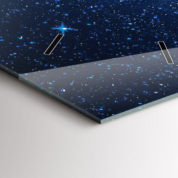 Vertikální skleněné hodiny Noční obloha