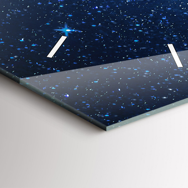 Vertikální skleněné hodiny Noční obloha