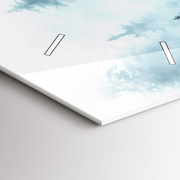 Vertikální skleněné hodiny Mlžný les